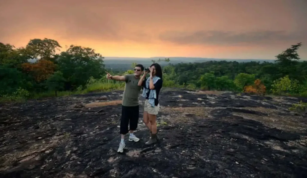 visitors enjoying the sunset viewpoint